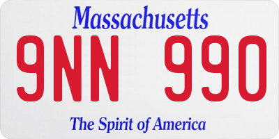 MA license plate 9NN990