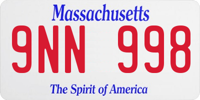 MA license plate 9NN998