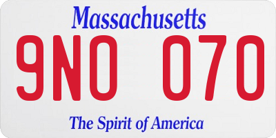 MA license plate 9NO070