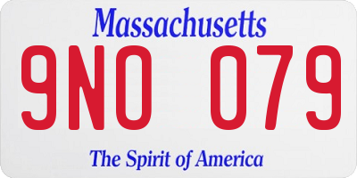 MA license plate 9NO079