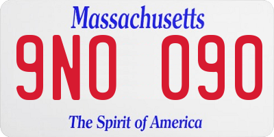 MA license plate 9NO090