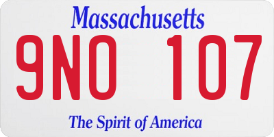 MA license plate 9NO107