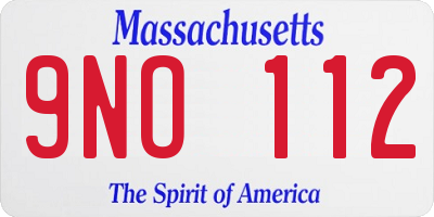 MA license plate 9NO112