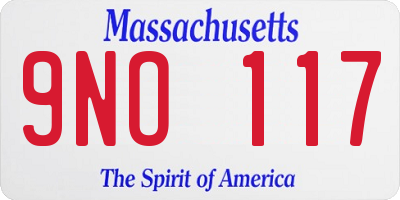 MA license plate 9NO117