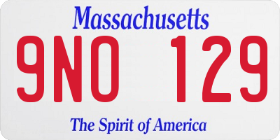 MA license plate 9NO129