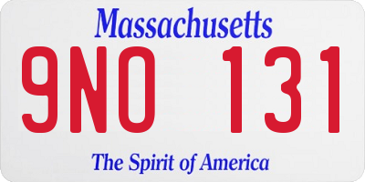 MA license plate 9NO131