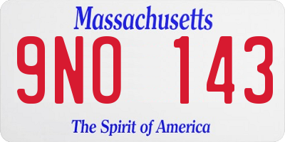 MA license plate 9NO143