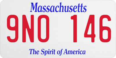 MA license plate 9NO146