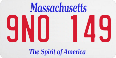 MA license plate 9NO149