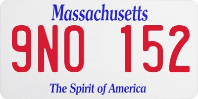 MA license plate 9NO152