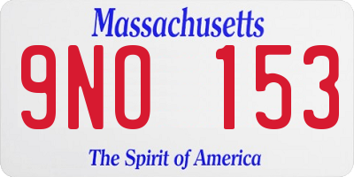 MA license plate 9NO153