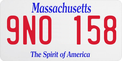 MA license plate 9NO158