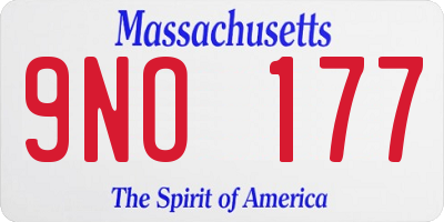 MA license plate 9NO177