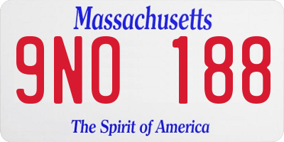 MA license plate 9NO188