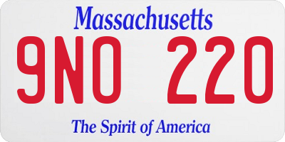 MA license plate 9NO220