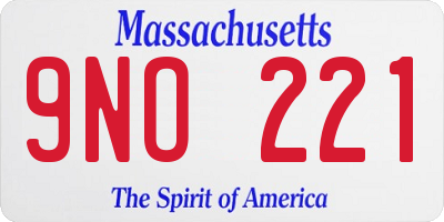 MA license plate 9NO221
