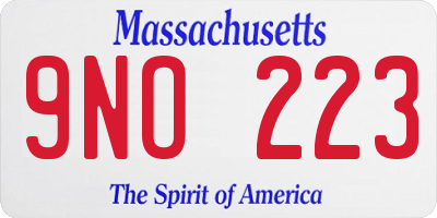 MA license plate 9NO223