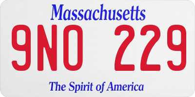 MA license plate 9NO229