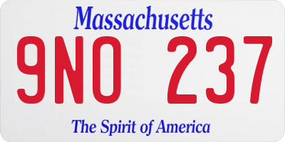 MA license plate 9NO237