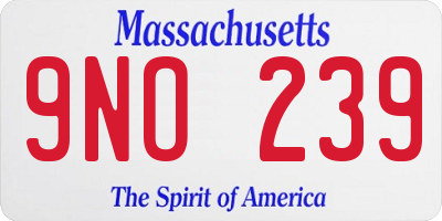 MA license plate 9NO239