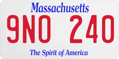 MA license plate 9NO240