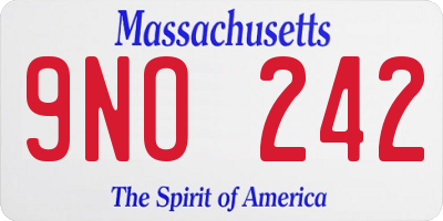 MA license plate 9NO242