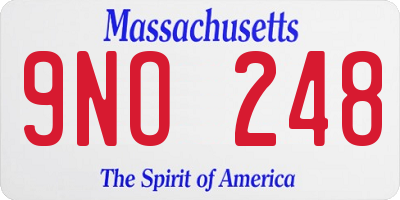 MA license plate 9NO248