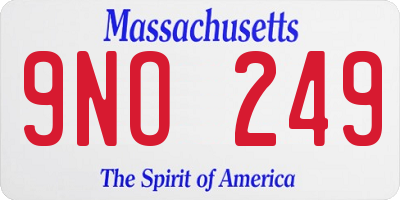 MA license plate 9NO249
