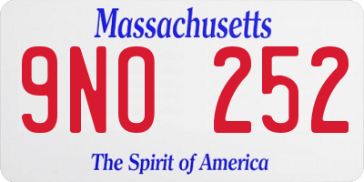 MA license plate 9NO252