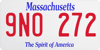 MA license plate 9NO272