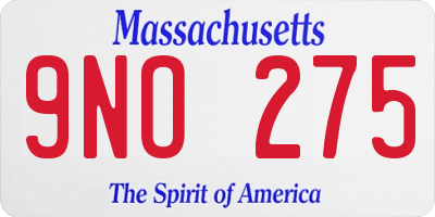 MA license plate 9NO275