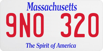MA license plate 9NO320
