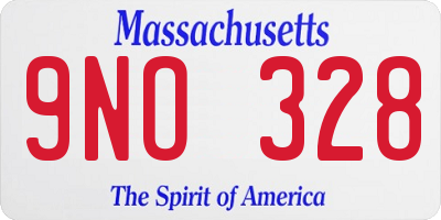MA license plate 9NO328