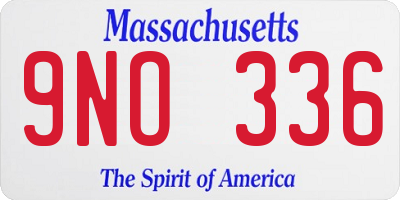MA license plate 9NO336