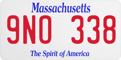 MA license plate 9NO338