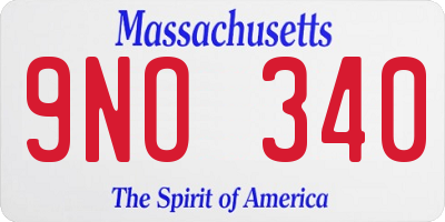 MA license plate 9NO340
