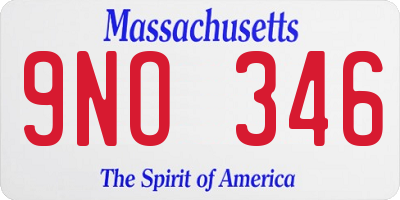 MA license plate 9NO346
