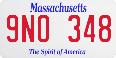 MA license plate 9NO348