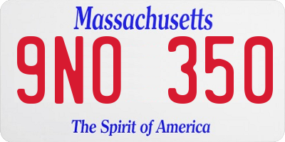 MA license plate 9NO350