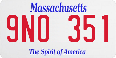 MA license plate 9NO351