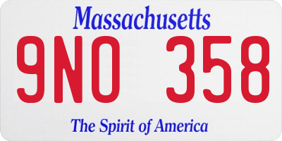 MA license plate 9NO358