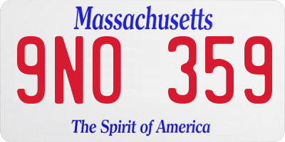 MA license plate 9NO359