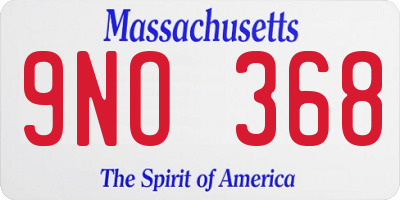 MA license plate 9NO368