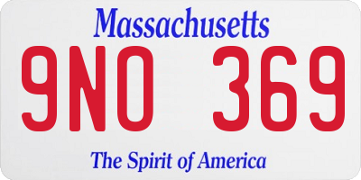 MA license plate 9NO369