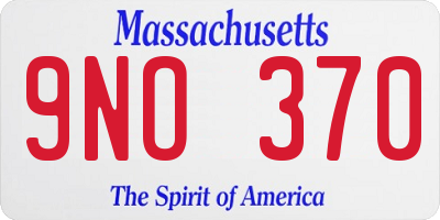 MA license plate 9NO370