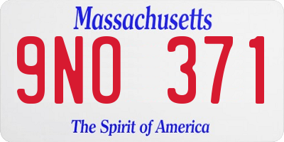 MA license plate 9NO371