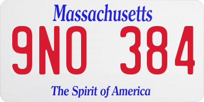 MA license plate 9NO384