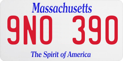 MA license plate 9NO390