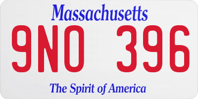 MA license plate 9NO396