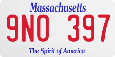 MA license plate 9NO397